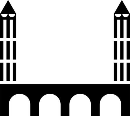 Flat style tower bridge icon.