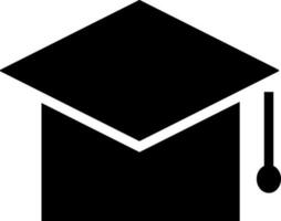 Graduation cap icon in Black and White color. vector