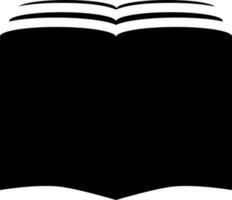 Back view of open book icon in Black and White color. vector