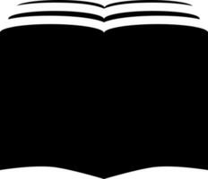 Back view of open book icon in Black and White color. vector