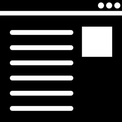 Glyph web page icon in flat style.