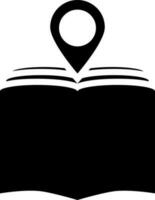 Bookstore location icon in flat style. Glyph icon or symbol. vector