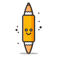 Cute pencil icon with yellow color png