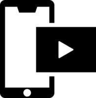 Video play in smartphone icon. vector