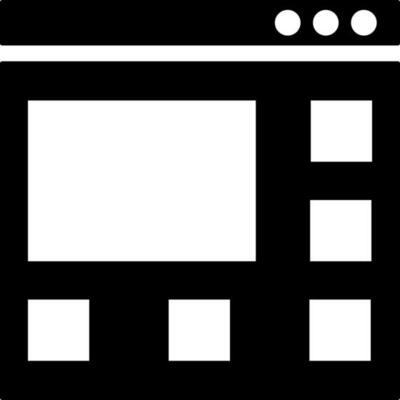 Flat style web browser window icon.