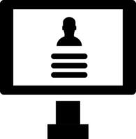 Online user profile on desktop icon or symbol. vector