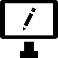 Edit pencil icon on computer screen. vector