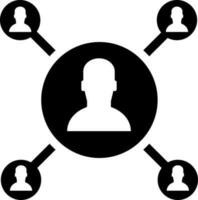 User connection icon in Black and White color. vector