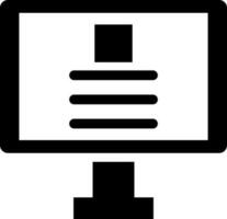 Flat style computer icon in Black and White color. vector