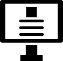 Flat style computer icon in Black and White color. vector