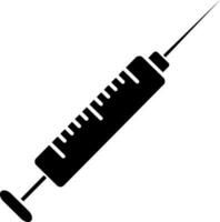 Isolated syringe icon in Black and White color. vector