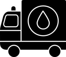sangre donación Servicio o publicidad camioneta en negro y blanco color. vector