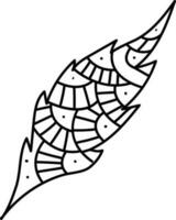 Boho style feather. vector