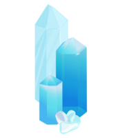 Crystal Stone Set. Healing Transparent Healing Quartz. Blue Gradient Transparent Bright Gemstone. The Magic Gem png