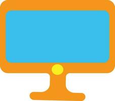 Orange and blue computer on white background. vector