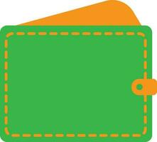 Wallet in green and orange color. vector