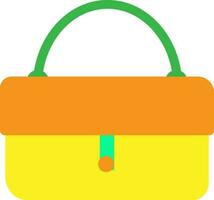 Handbag in orange and yellow, green color. vector