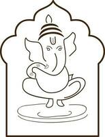 Ganesha in brown and white color. vector