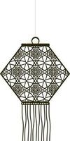 Floral design hanging lantern. vector