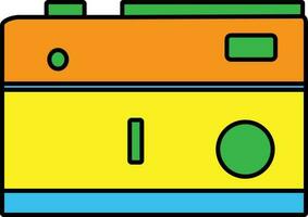 Colorful camera in flat style. vector