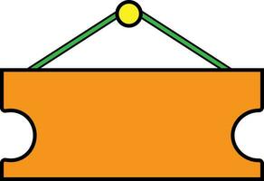 Blank signboard in orange and green color. vector