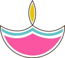 Colourful stylish burning diya. vector