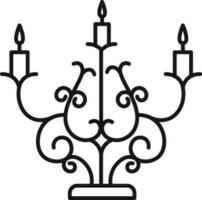 Candelabrum icon in line art. vector