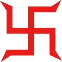 Red swastika religious symbol of hindu . vector