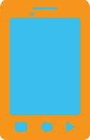 Illustration of smartphone in orange and blue color. vector