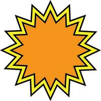 Blank sticker in orange and yellow color. vector