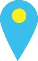 Blank map pointer in blue and yellow color. vector