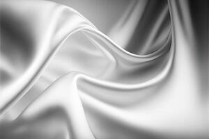 White and Grey Crumpled Satin Pattern Background. Perfect Fabric Cloth for Wallpaper, Clothes and Curtains. Technology. photo