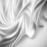 White and Grey Crumpled Satin Pattern Background. Perfect Fabric Cloth for Wallpaper, Clothes and Curtains. Technology. photo