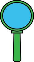 Blue and green magnifying glass. vector