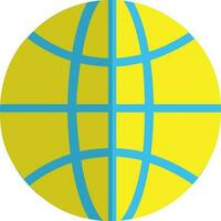 Earth globe in blue and yellow color. vector