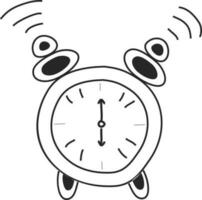 Alarm clock in black and white color. vector