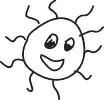 Sun in black and white color. vector