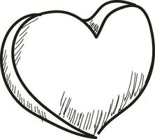 3D Black and white heart. vector