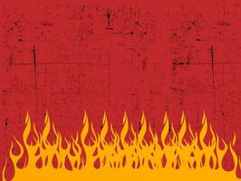 Flame on red color abstract background. vector