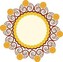 Floral abstract design of circular frame. vector