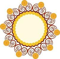 Floral abstract design of circular frame. vector