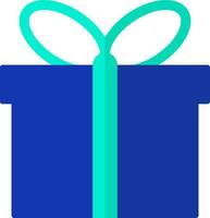 Beautiful gift box icon in blue and green color. vector