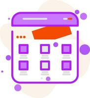 Colorful home screen thumbnail on web page in flat style. vector