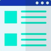 Browser window icon in green and blue color. vector