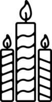 Flat illustration of burning Candles. vector