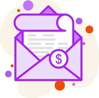 Money order mail or envelope on abstract circles background. vector
