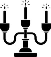 vector ilustración de candelabro glifo icono.