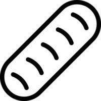 Line art baguette icon in flat style. vector