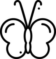 Black line art illustration of butterfly icon. vector