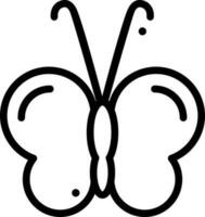 Black line art illustration of butterfly icon. vector